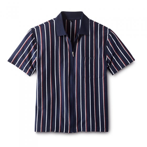 Poloshirt met volledige rits M | Marine