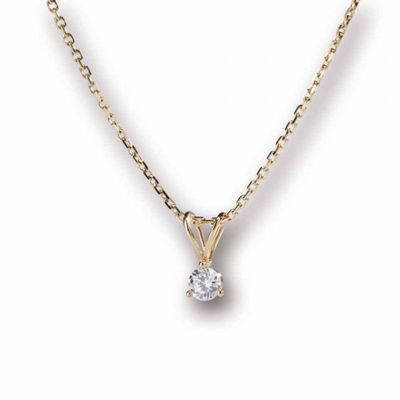 Gouden ketting met diamant, 0,21 kt 